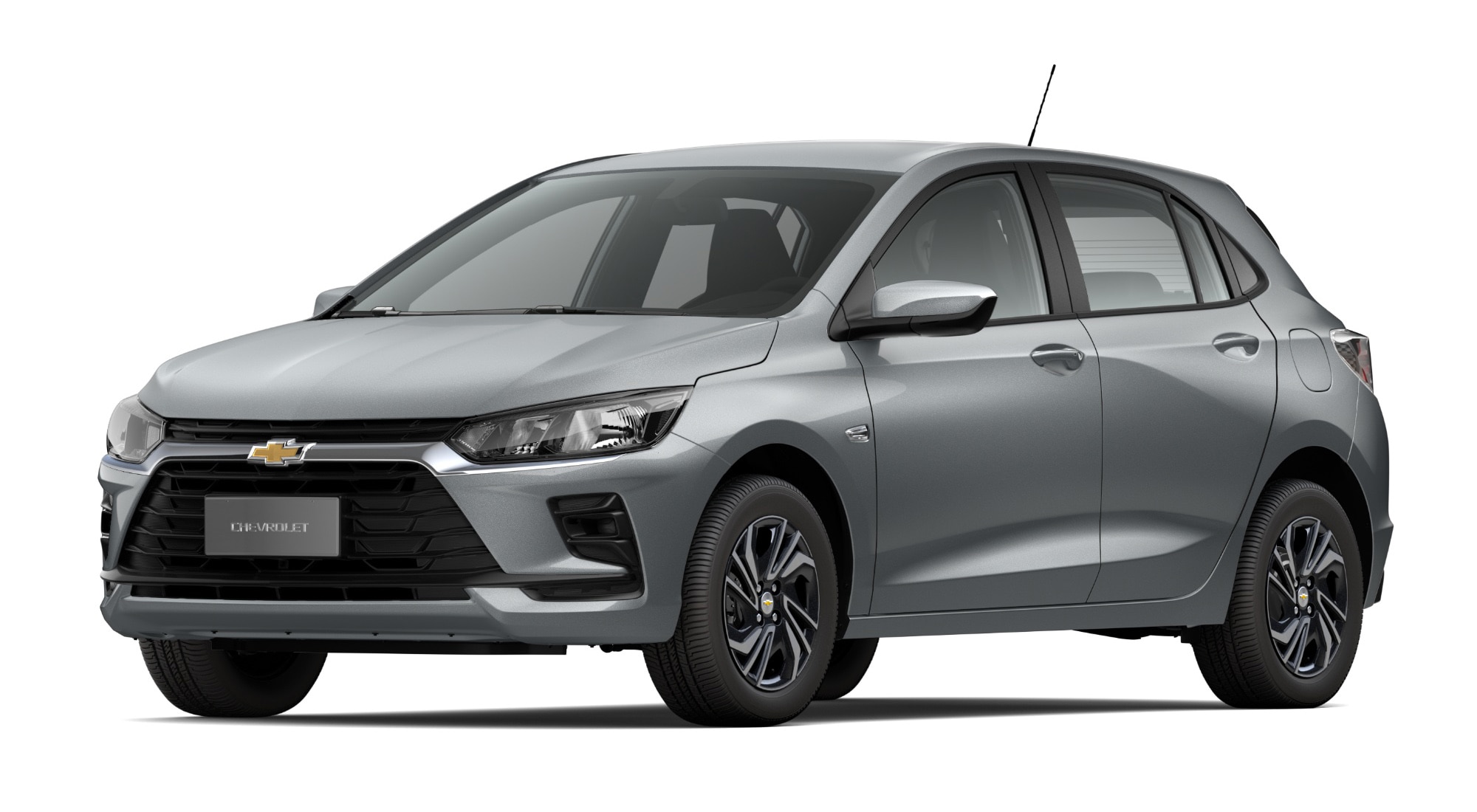Carro Onix 2027 - Modelo Turbo MT na cor Prata Shark
